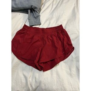 Lululemon Red Hotty Hot Shorts